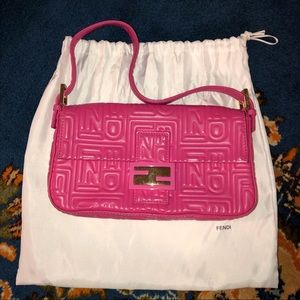 Fendi pink Baguette shoulder bag with Napa leather